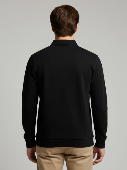 *Celio Men Black Solid Regular Fit Cotton-Poly-Blend Sweatshirts
