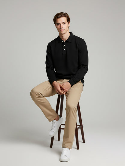 *Celio Men Black Solid Regular Fit Cotton-Poly-Blend Sweatshirts