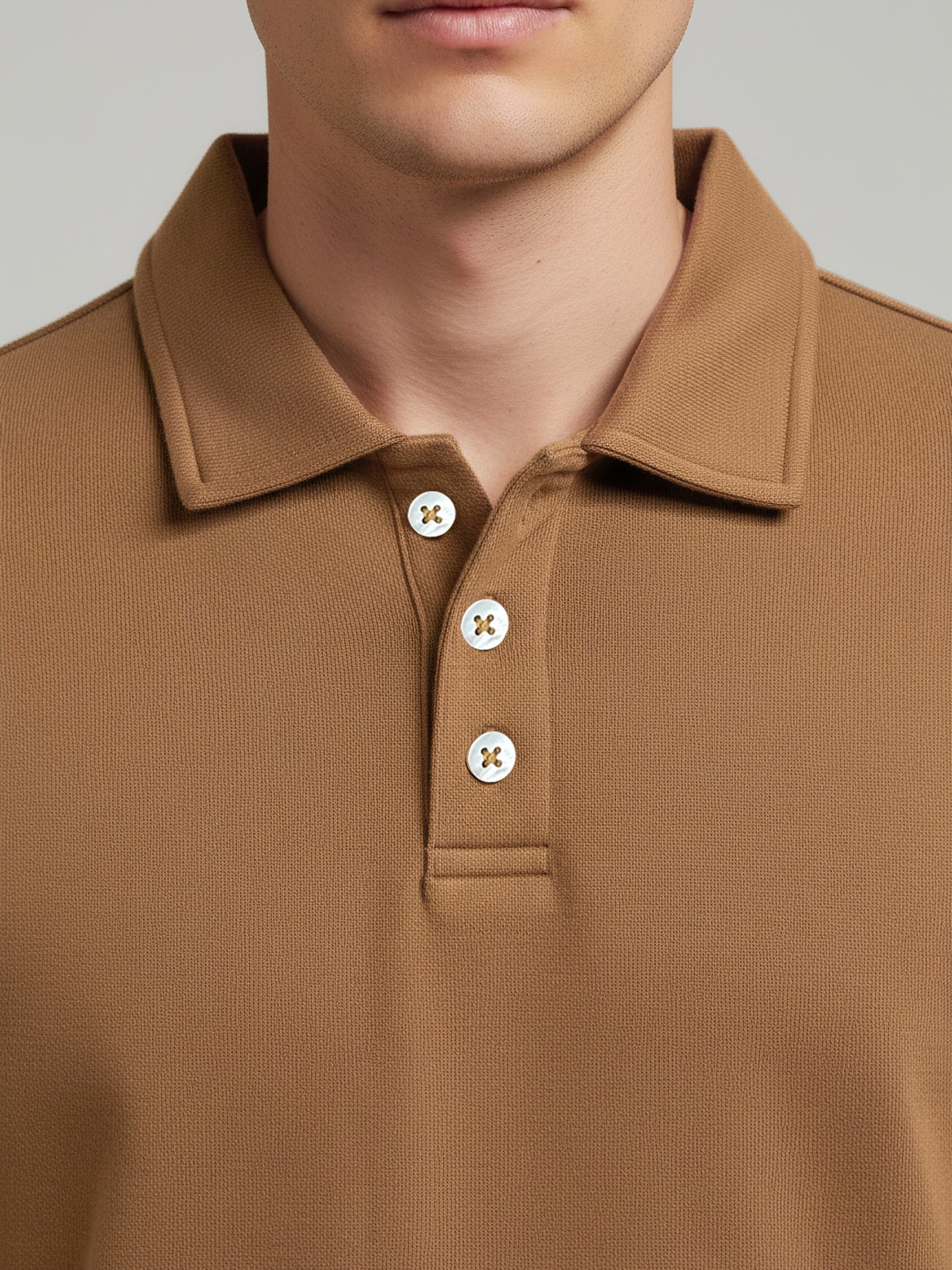 *Celio Men Brown Solid Regular Fit Cotton-Poly-Blend Sweatshirts