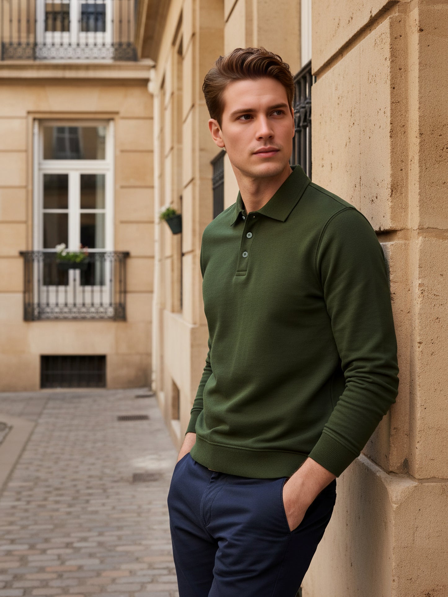 Celio Men Olive Solid Regular Fit Cotton-Poly-Blend Sweatshirts