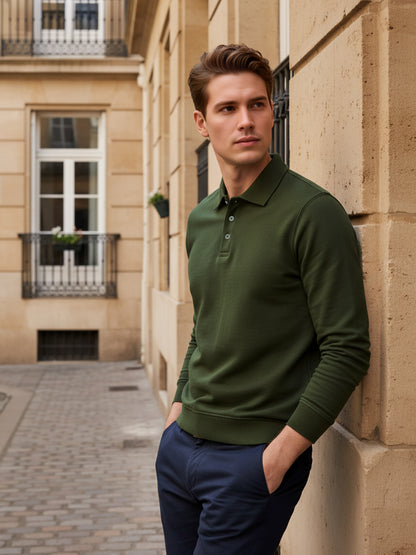 Celio Men Olive Solid Regular Fit Cotton-Poly-Blend Sweatshirts