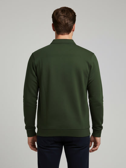 Celio Men Olive Solid Regular Fit Cotton-Poly-Blend Sweatshirts
