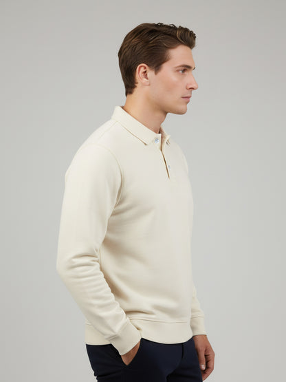 *Celio Men Off White Solid Regular Fit Cotton-Poly-Blend Sweatshirts