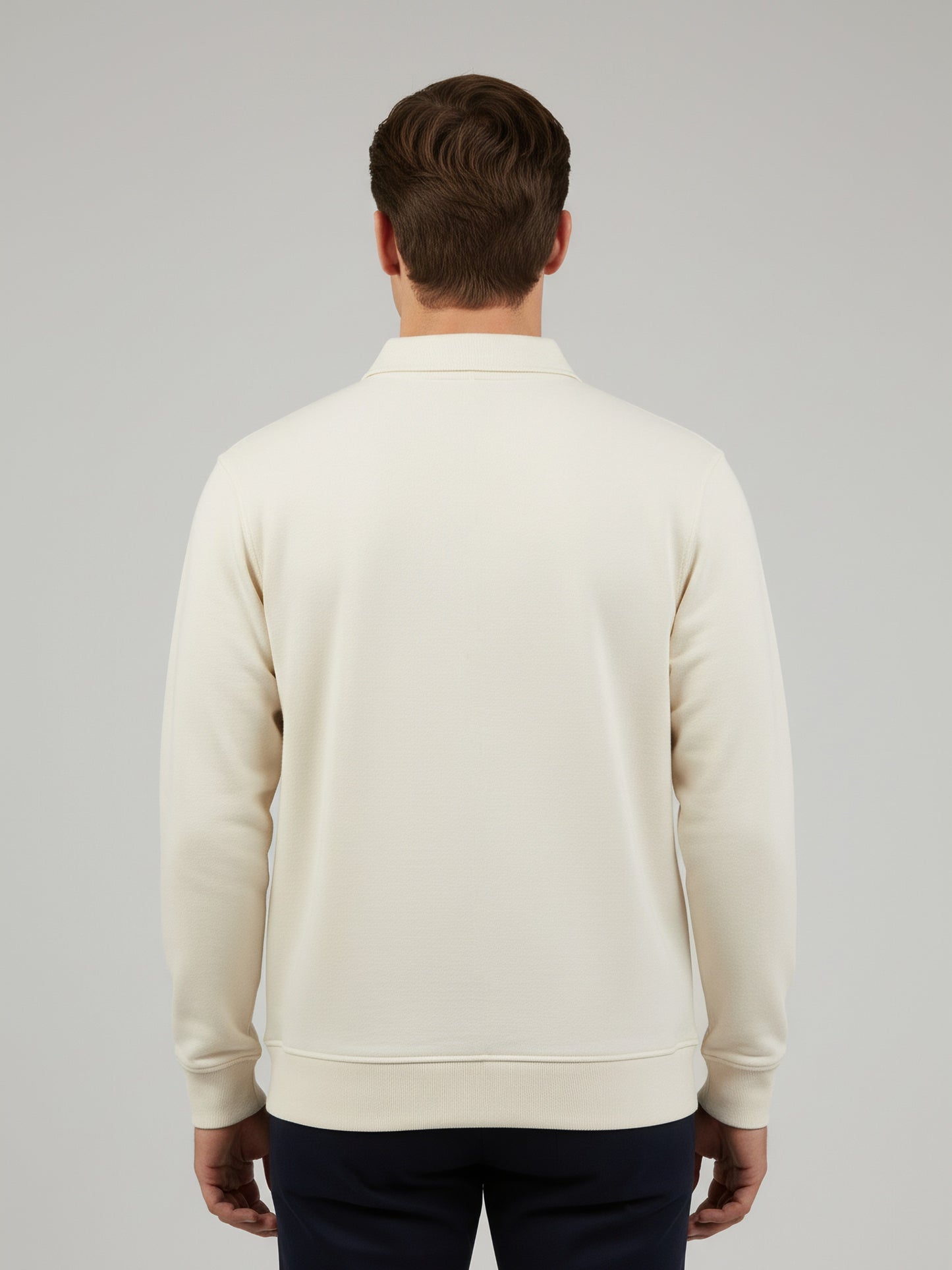 *Celio Men Off White Solid Regular Fit Cotton-Poly-Blend Sweatshirts