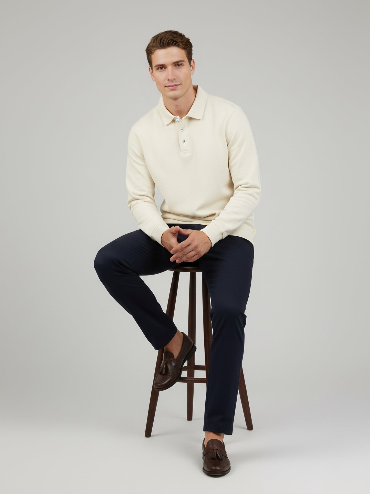 *Celio Men Off White Solid Regular Fit Cotton-Poly-Blend Sweatshirts