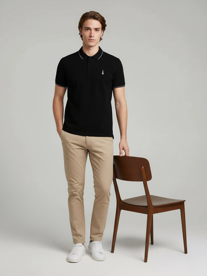 Celio Men Black Solid Regular Fit Cotton T-Shirts