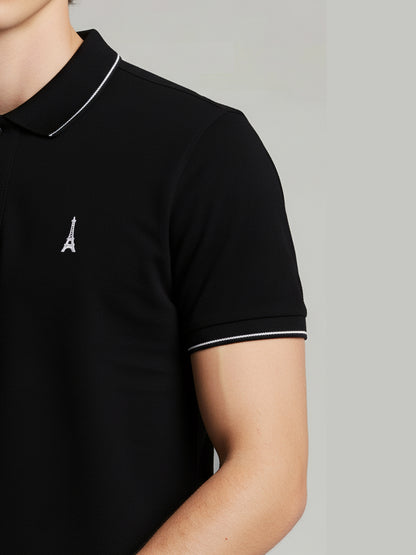 Celio Men Black Solid Regular Fit Cotton T-Shirts