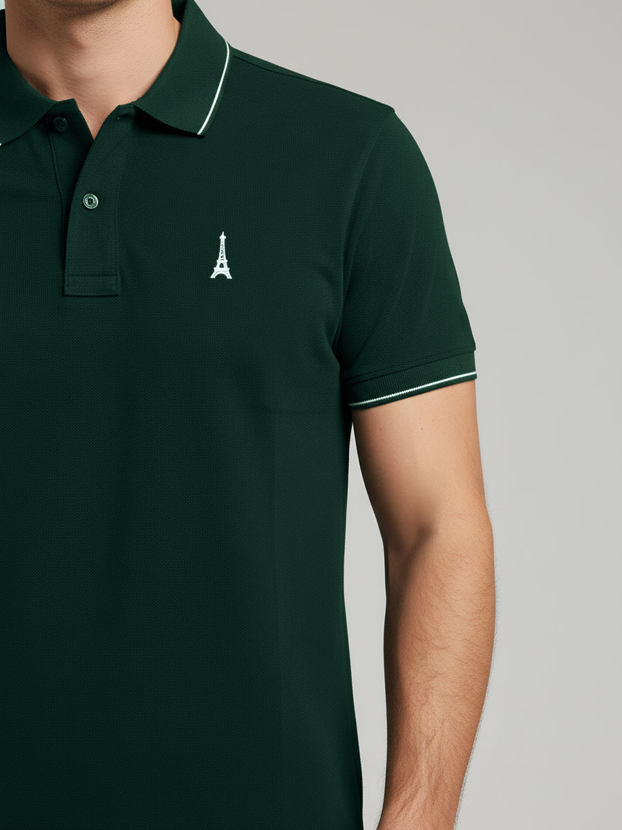 Celio* Men Green Regular Fit Solid Cotton T-Shirts