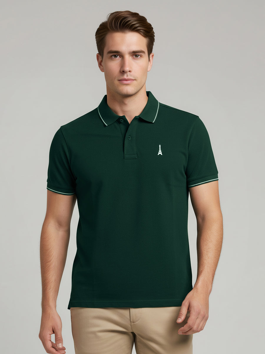 Celio* Men Green Regular Fit Solid Cotton T-Shirts