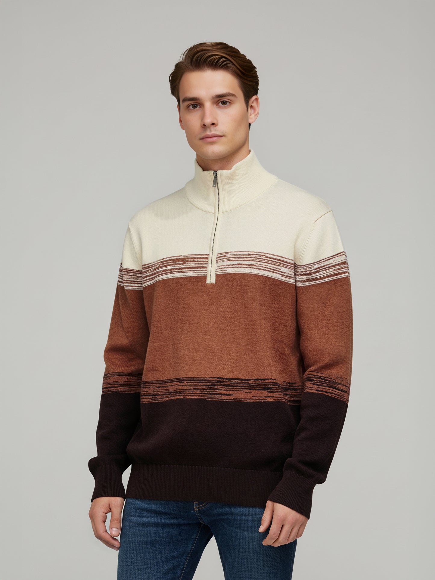 Celio* Men Multi Colourblocked Regular Fit Cotton Sweaters