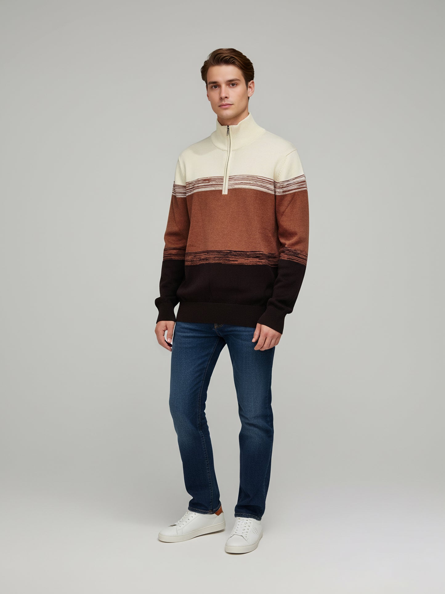 Celio* Men Multi Colourblocked Regular Fit Cotton Sweaters