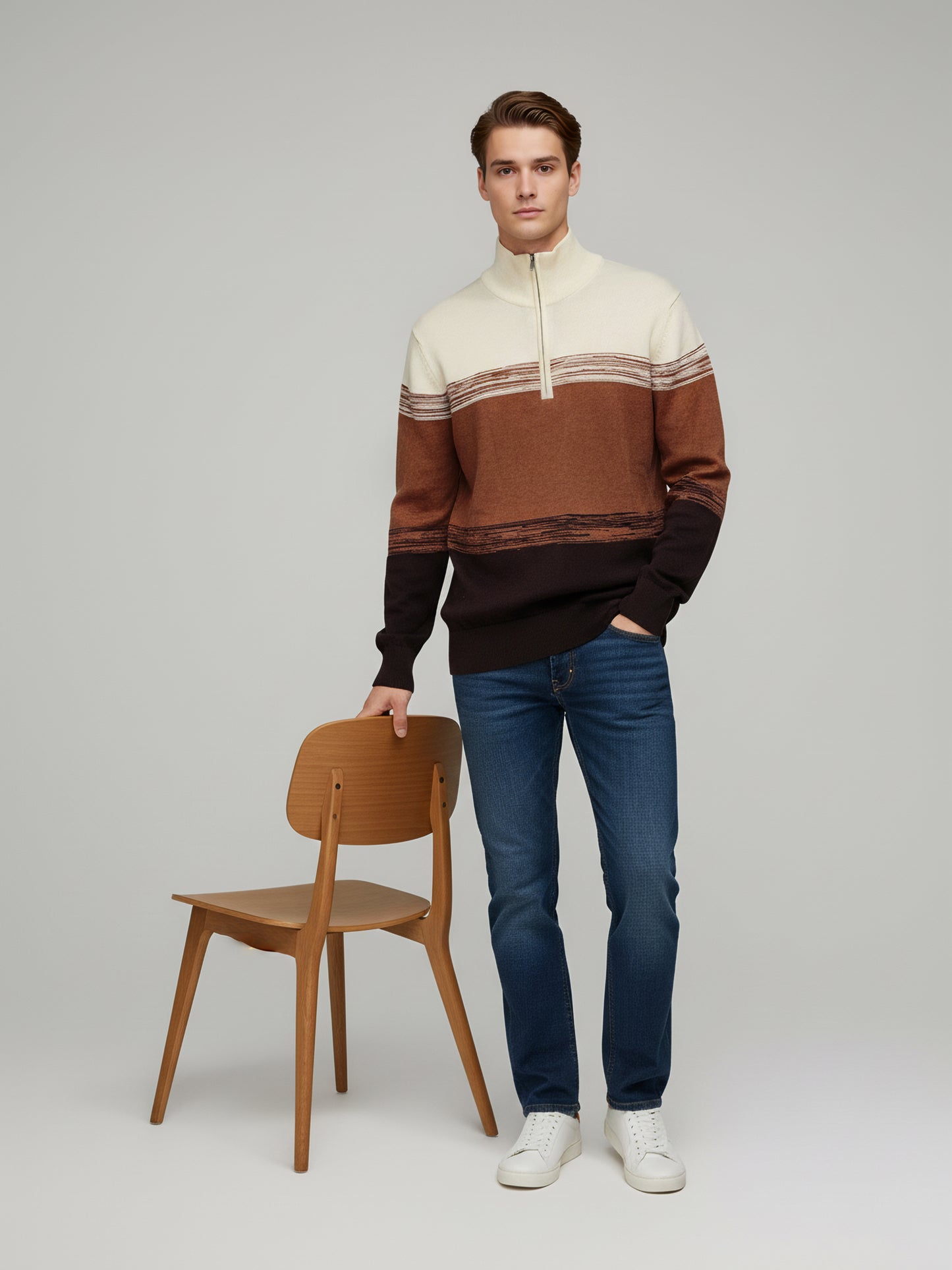 Celio* Men Multi Colourblocked Regular Fit Cotton Sweaters