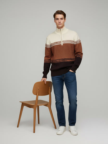 Celio* Men Multi Colourblocked Regular Fit Cotton Sweaters