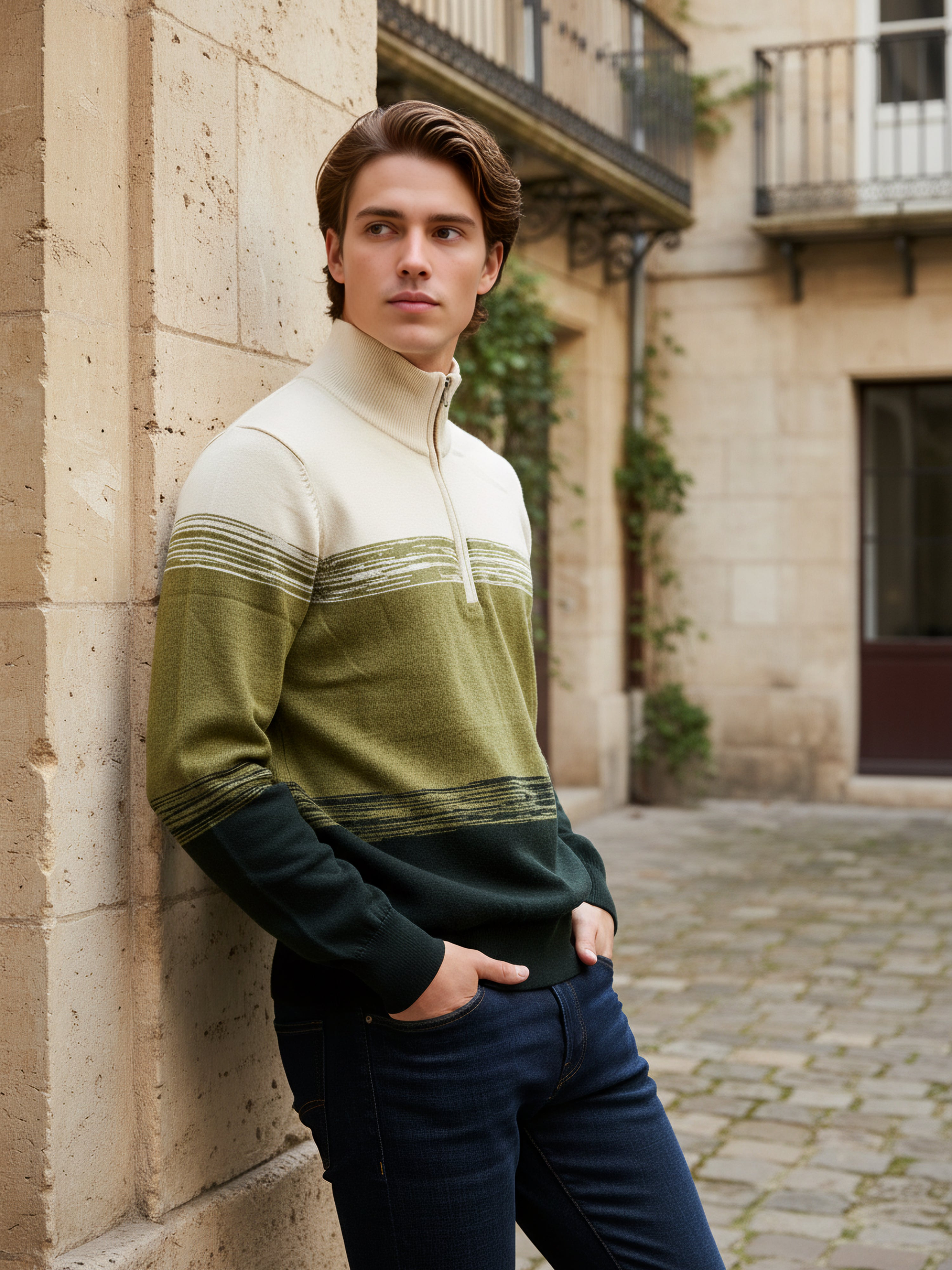 Celio* Men Multi Colourblocked Regular Fit Cotton Sweaters