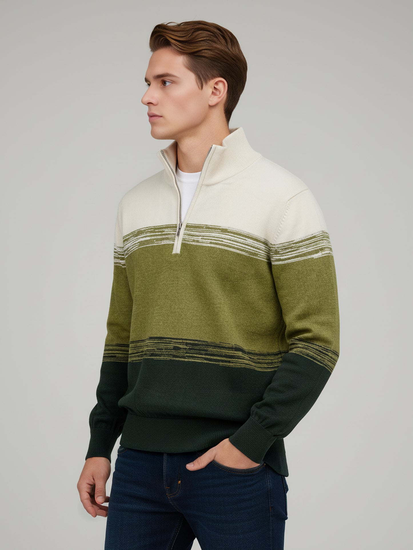 Celio* Men Multi Colourblocked Regular Fit Cotton Sweaters