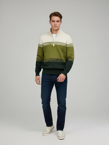 Celio* Men Multi Colourblocked Regular Fit Cotton Sweaters