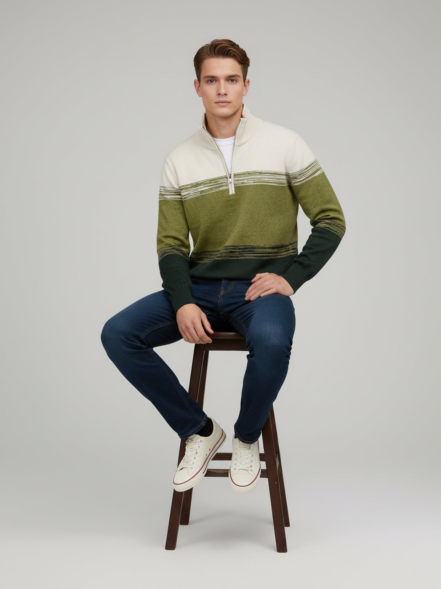 Celio* Men Multi Colourblocked Regular Fit Cotton Sweaters