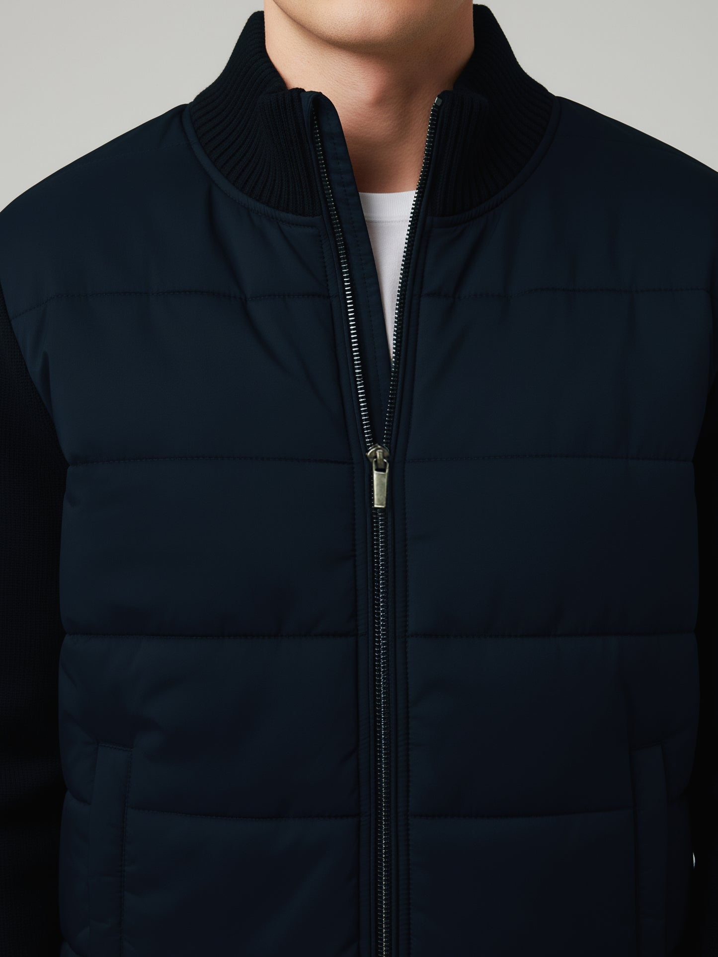 Celio Men Blue Solid Regular Fit Cotton Sweaters