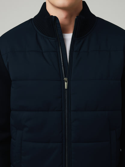 Celio Men Blue Solid Regular Fit Cotton Sweaters