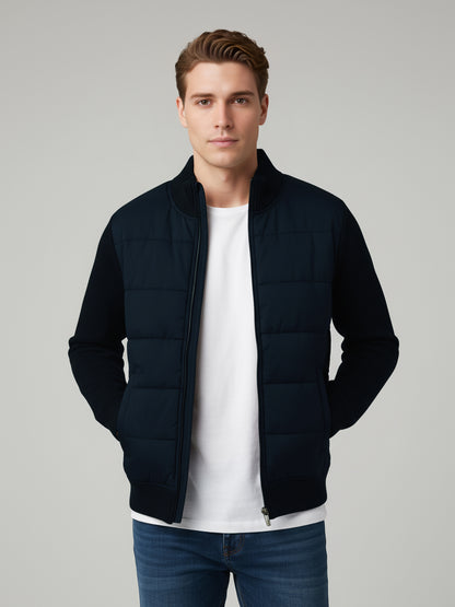 Celio Men Blue Solid Regular Fit Cotton Sweaters