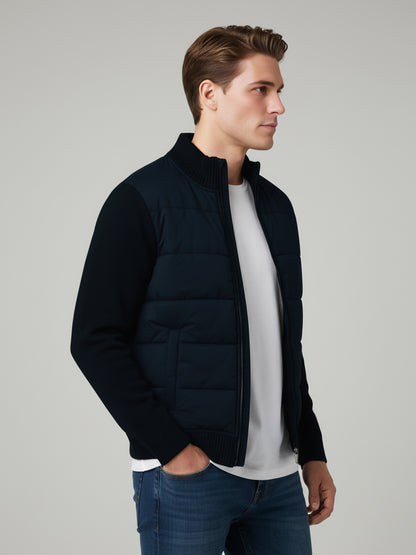 Celio Men Blue Solid Regular Fit Cotton Sweaters