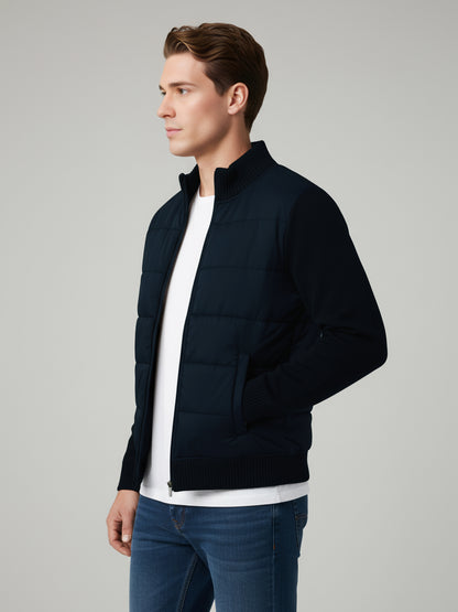 Celio Men Blue Solid Regular Fit Cotton Sweaters