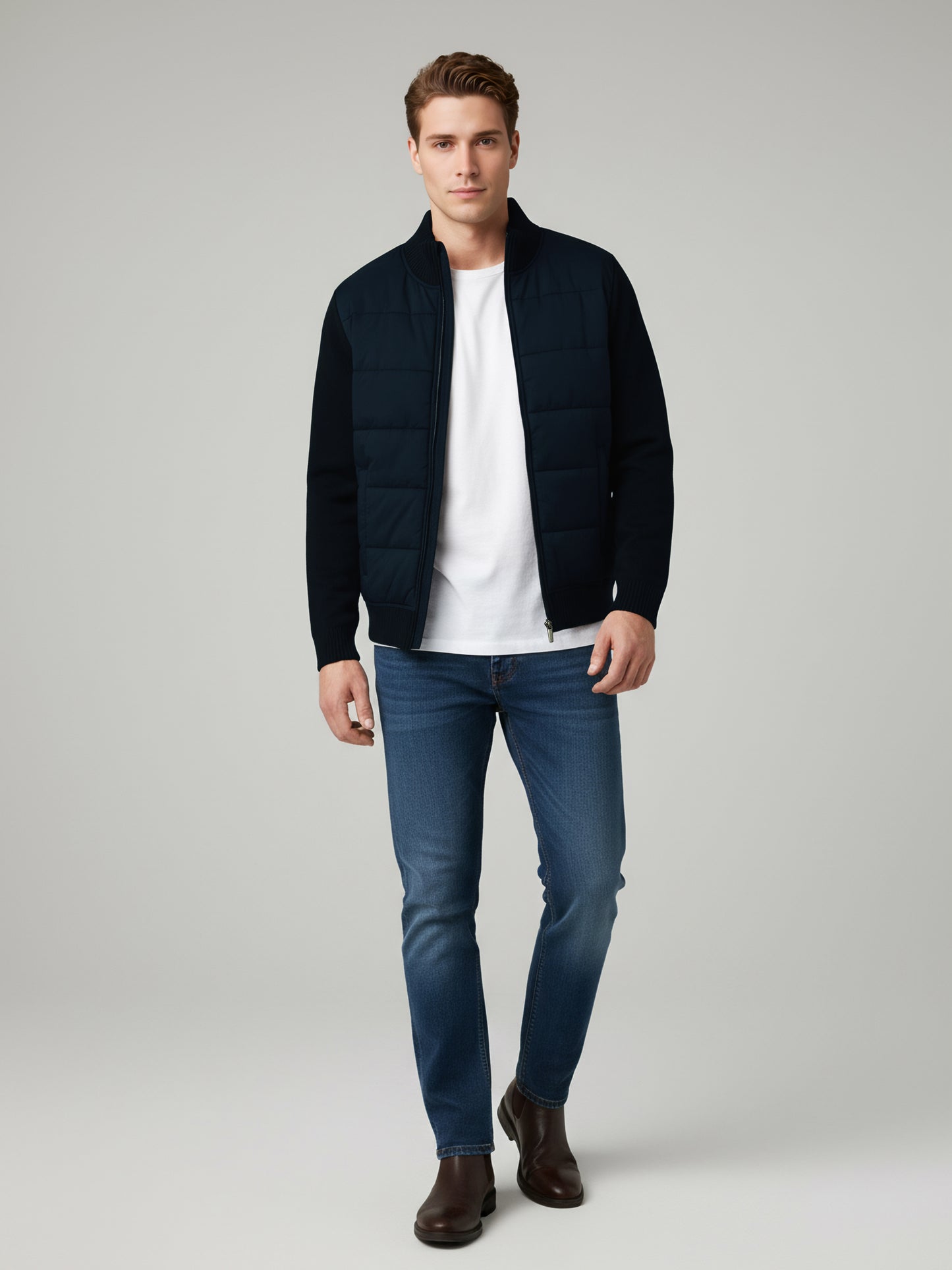 Celio Men Blue Solid Regular Fit Cotton Sweaters