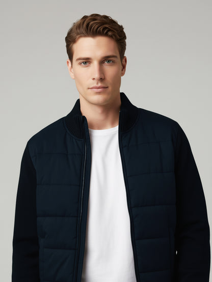 Celio Men Blue Solid Regular Fit Cotton Sweaters