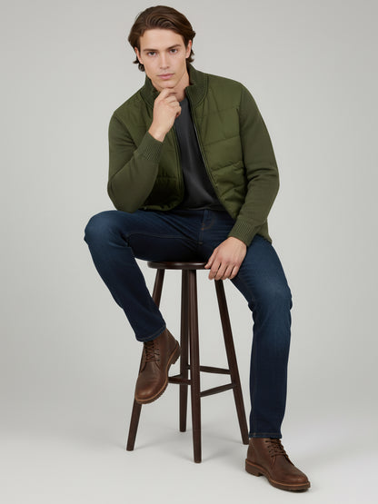 Celio Men Olive Solid Regular Fit Cotton Sweaters