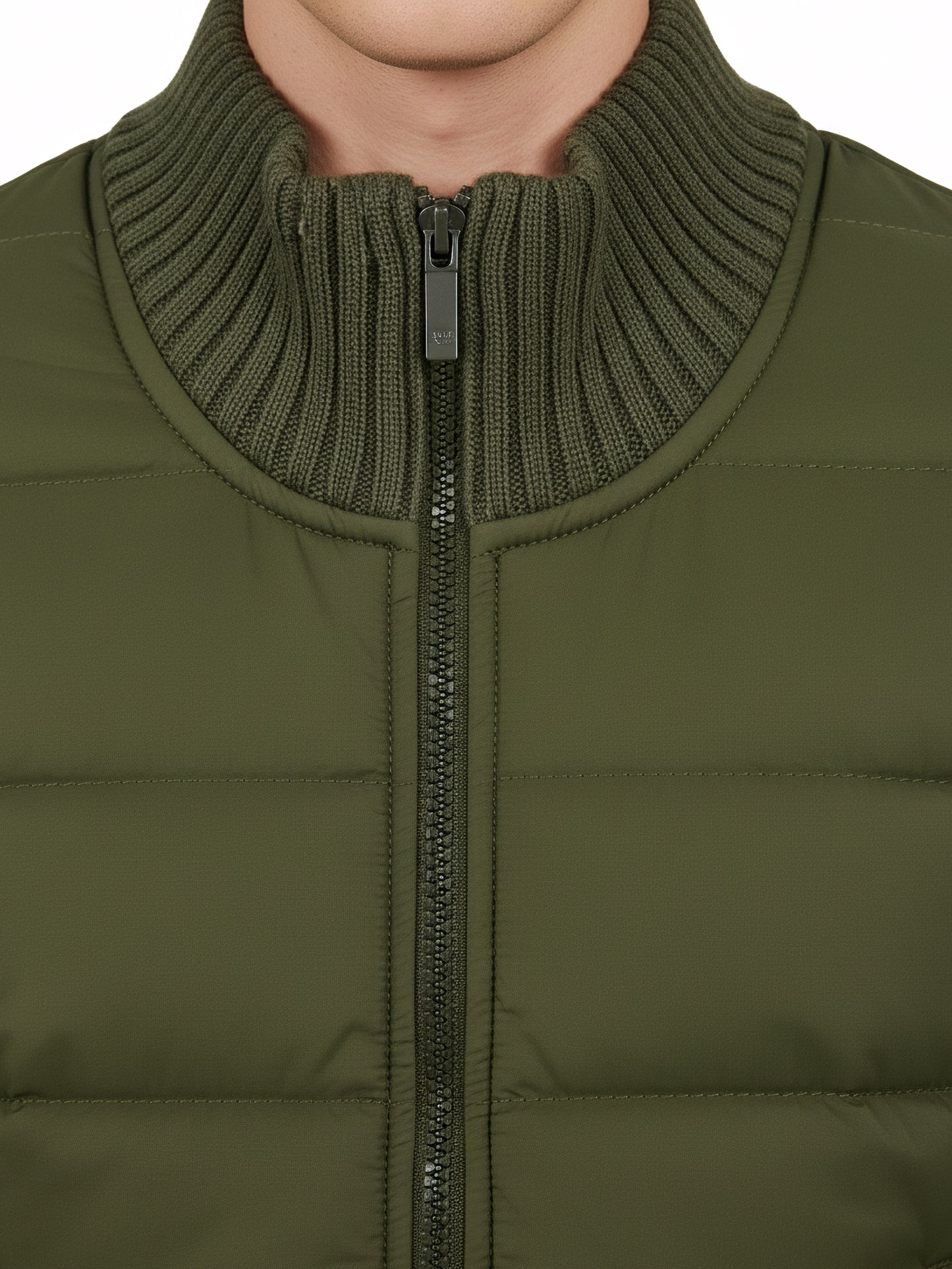 Celio Men Olive Solid Regular Fit Cotton Sweaters