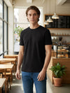 Celio* Men Black Solid Slim Fit Cotton T-Shirts