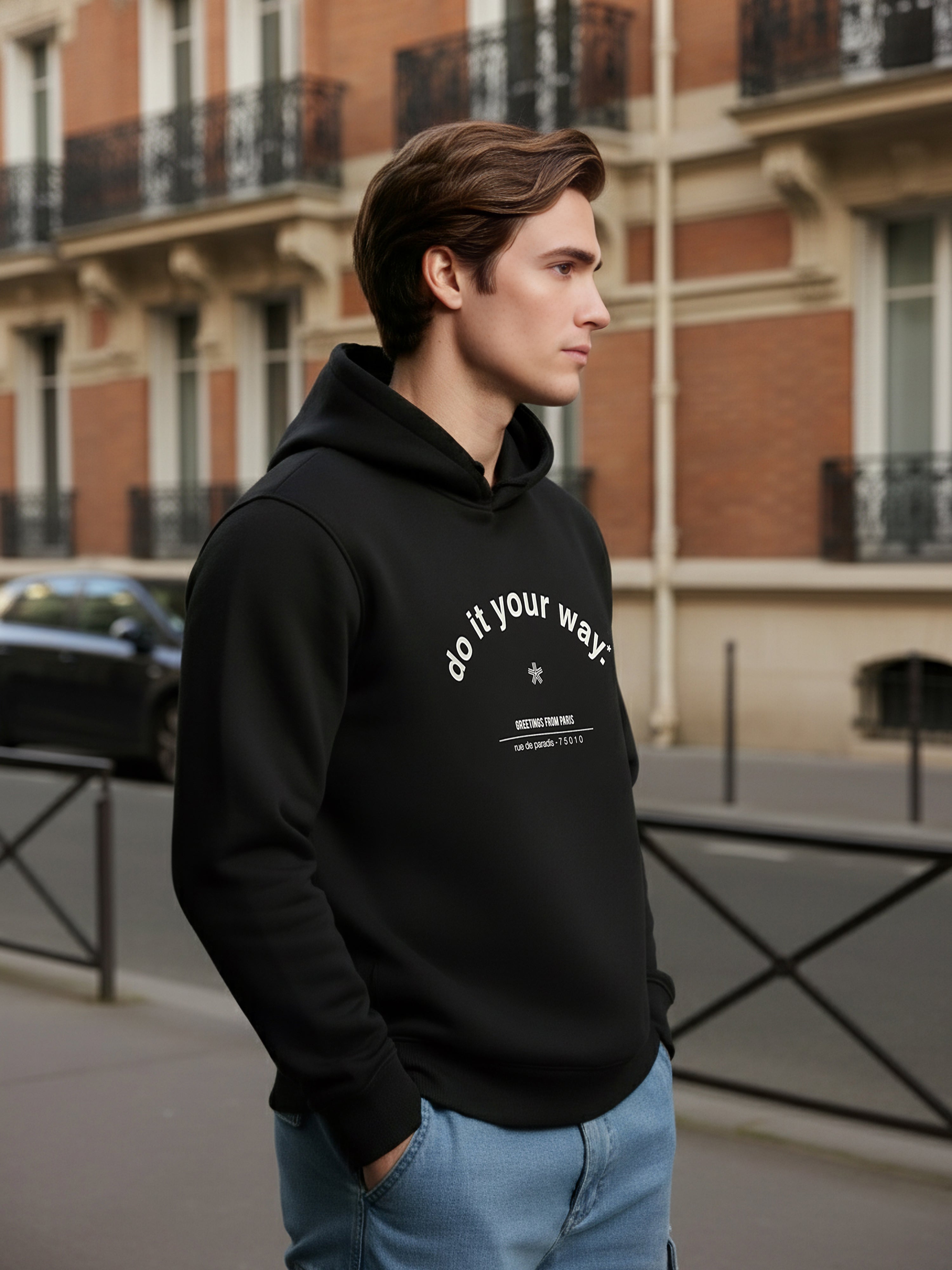 Celio* Men Black Printed Regular Fit Polyester Sweatshirts