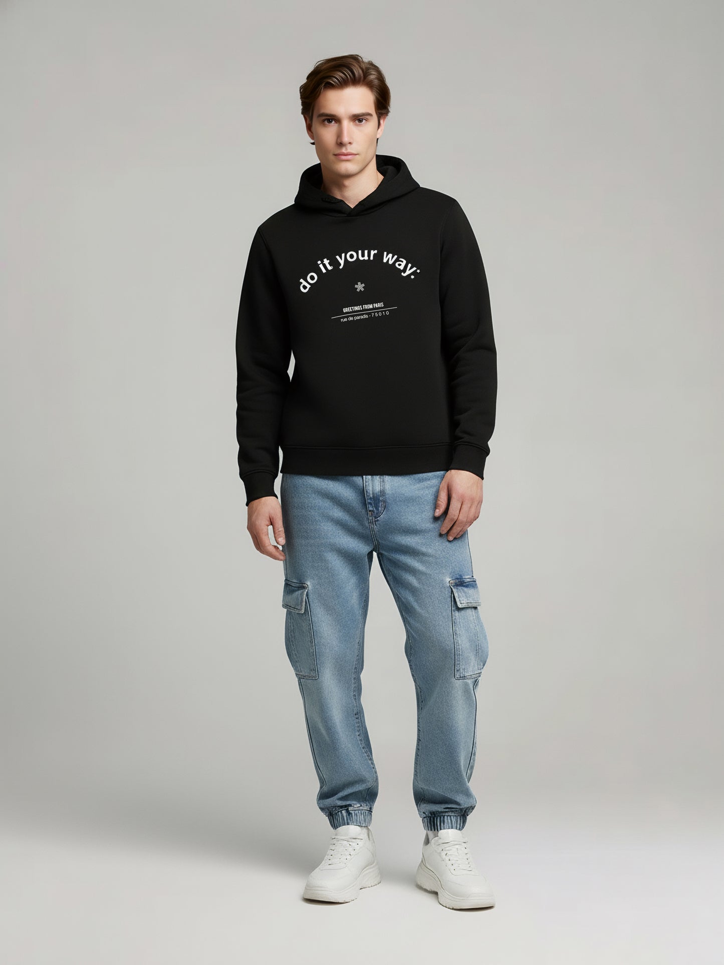 Celio* Men Black Printed Regular Fit Polyester Sweatshirts