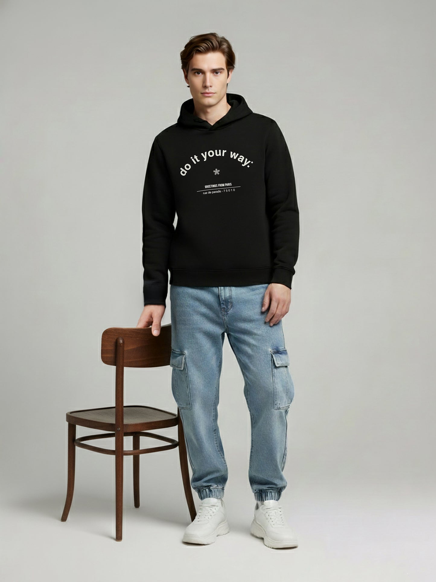 Celio* Men Black Printed Regular Fit Polyester Sweatshirts