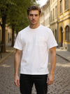 Celio* Men Cream Solid Boxy Fit Cotton-Blend T-Shirts