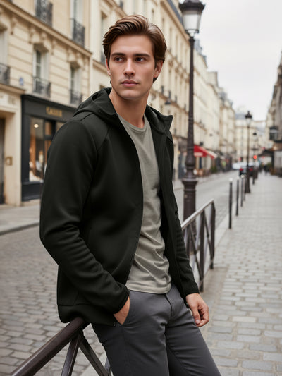 Celio* Men Olive Solid Regular Fit Cotton Sweatshirts