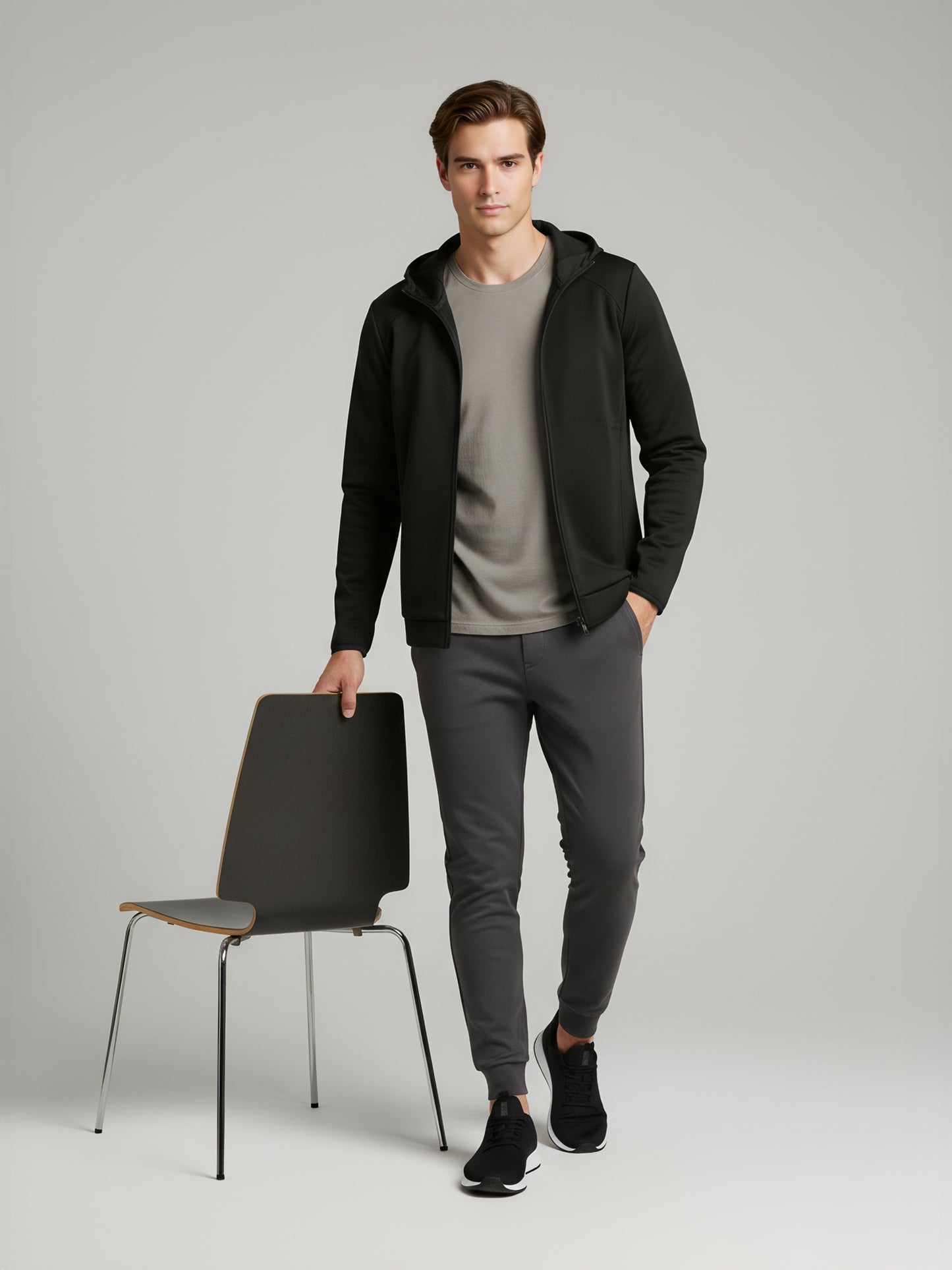 Celio* Men Olive Solid Regular Fit Cotton Sweatshirts