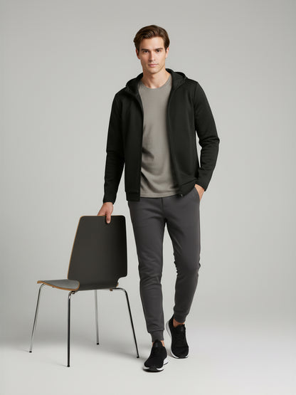 Celio* Men Olive Solid Regular Fit Cotton Sweatshirts