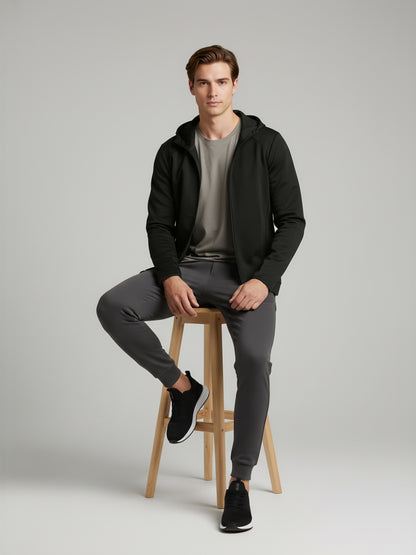 Celio* Men Olive Solid Regular Fit Cotton Sweatshirts