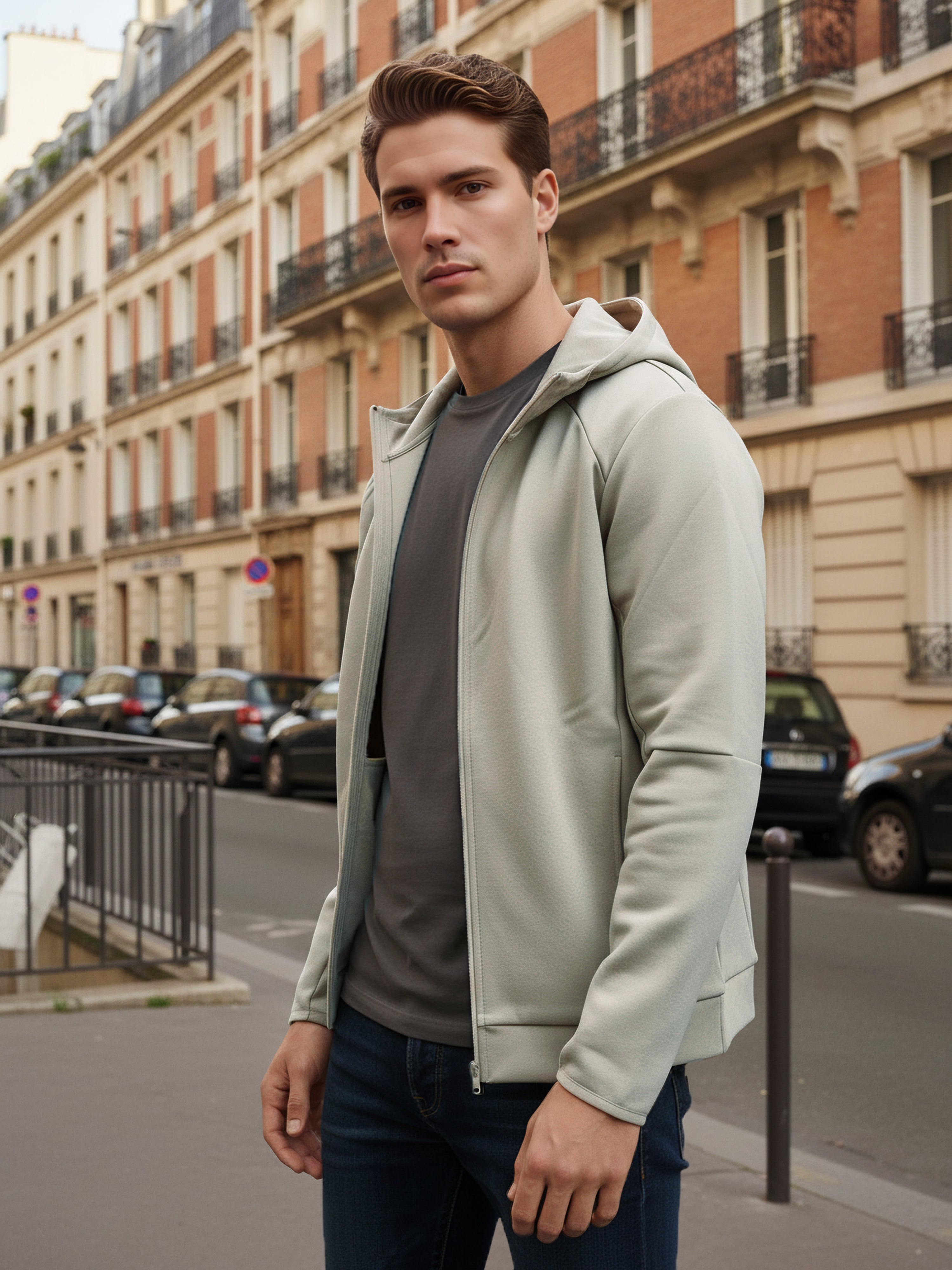 Celio* Men Beige Solid Regular Fit Cotton Sweatshirts