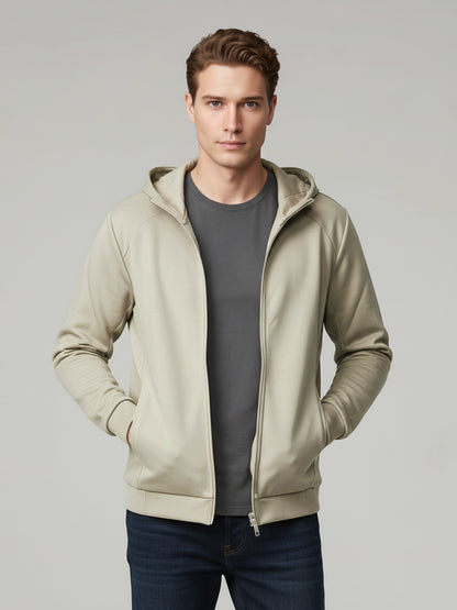 Celio* Men Beige Solid Regular Fit Cotton Sweatshirts