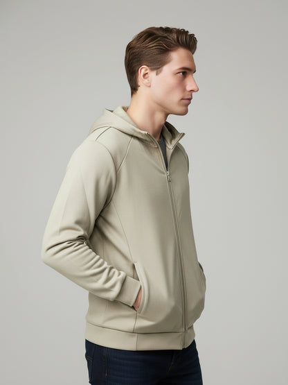 Celio* Men Beige Solid Regular Fit Cotton Sweatshirts