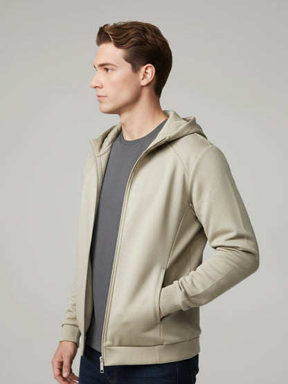 Celio* Men Beige Solid Regular Fit Cotton Sweatshirts