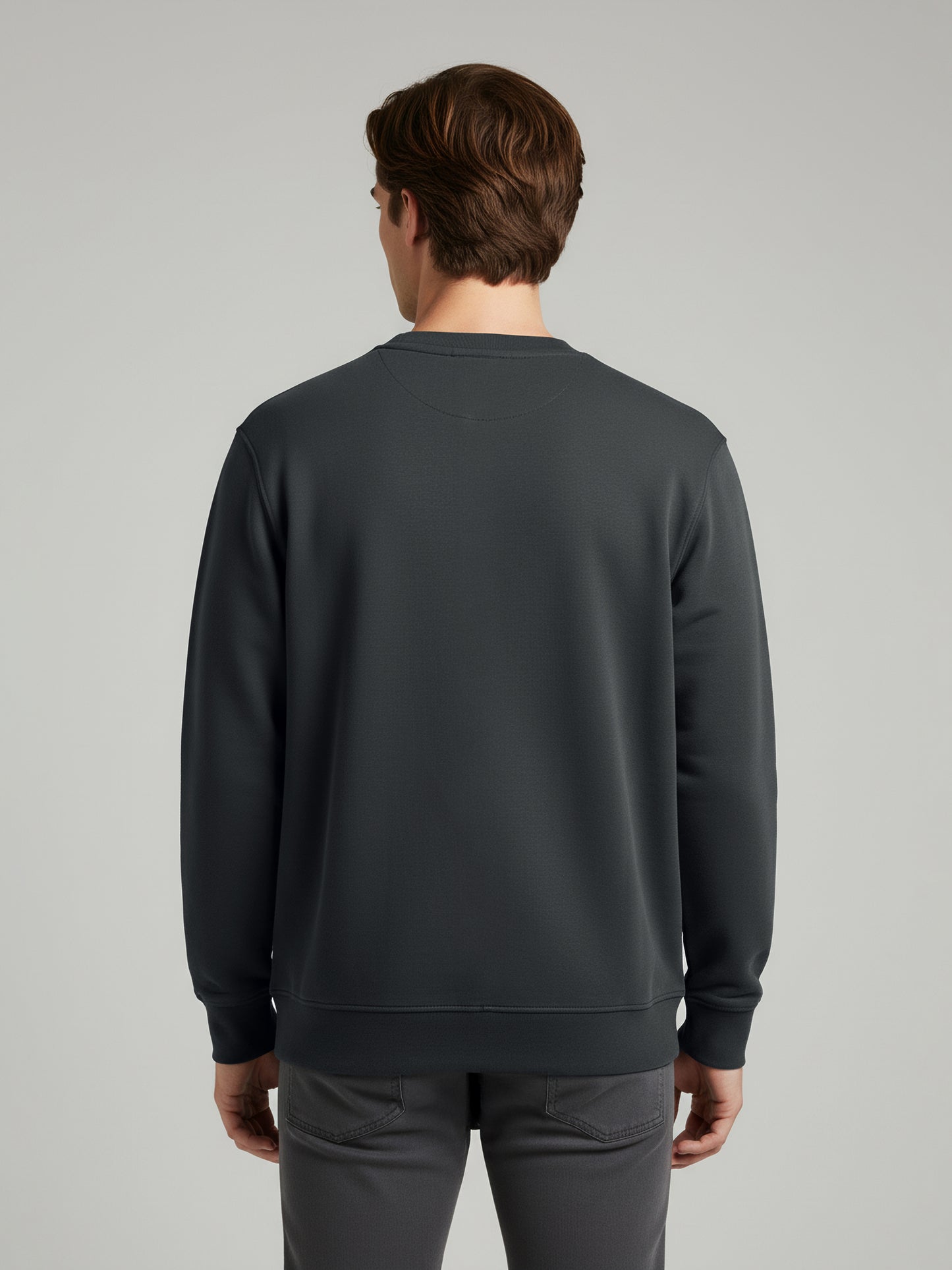 Celio Men Grey Solid Regular Fit Cotton Sweatshirts