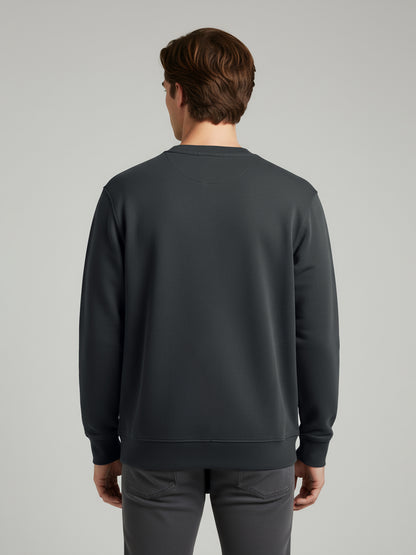 Celio Men Grey Solid Regular Fit Cotton Sweatshirts