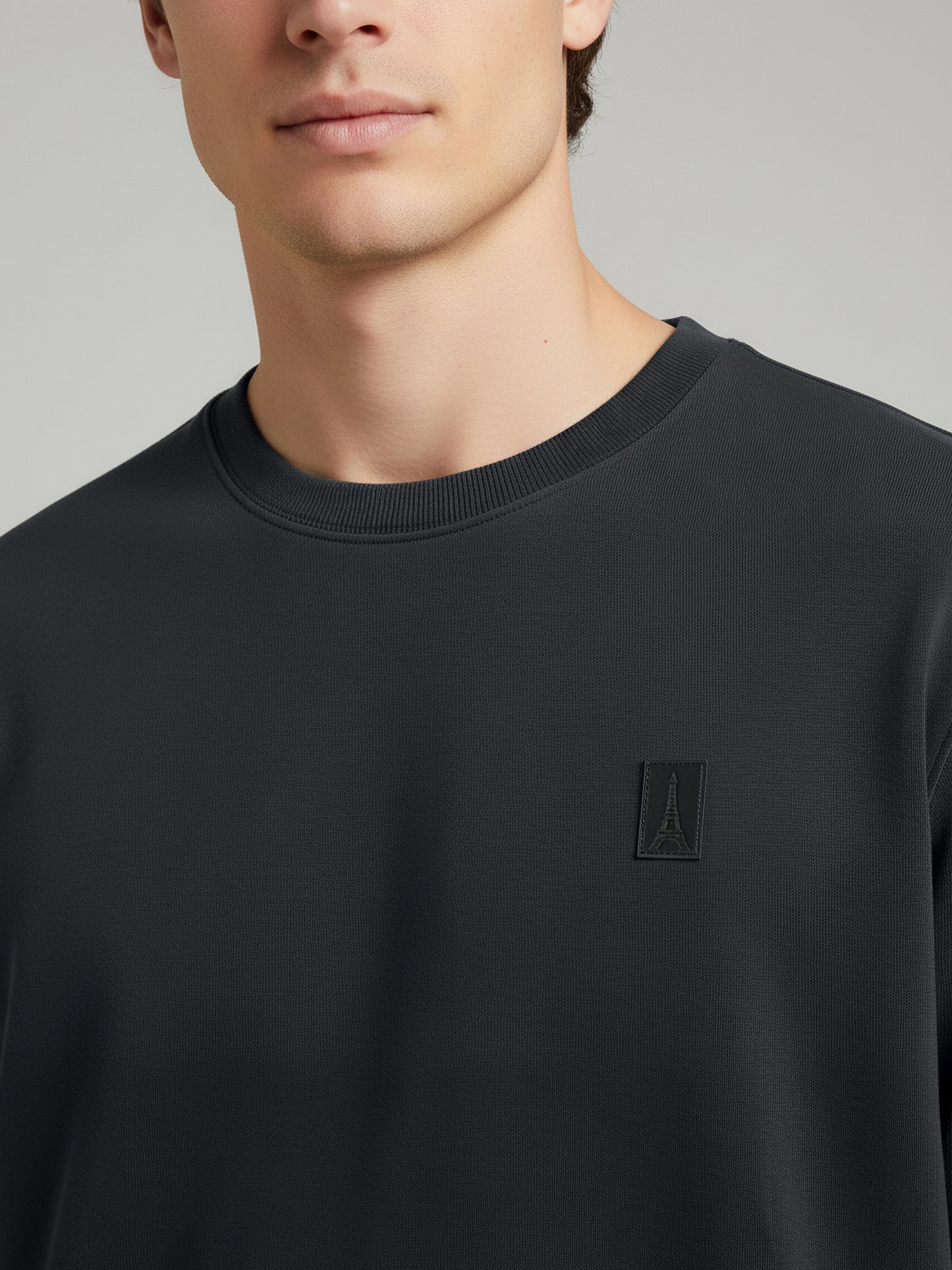 Celio Men Grey Solid Regular Fit Cotton Sweatshirts