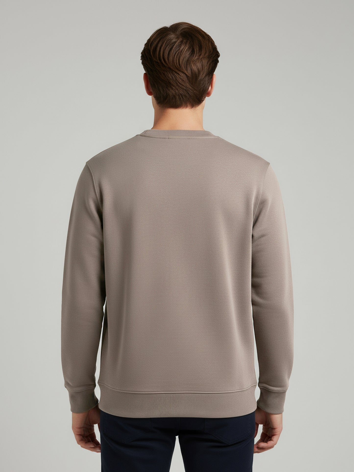 Celio Men Taupe Solid Regular Fit Cotton Sweatshirts