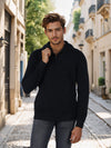 Celio* Men Black Solid Regular Fit Cotton Sweaters