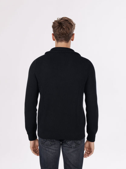 Celio* Men Black Solid Regular Fit Cotton Sweaters