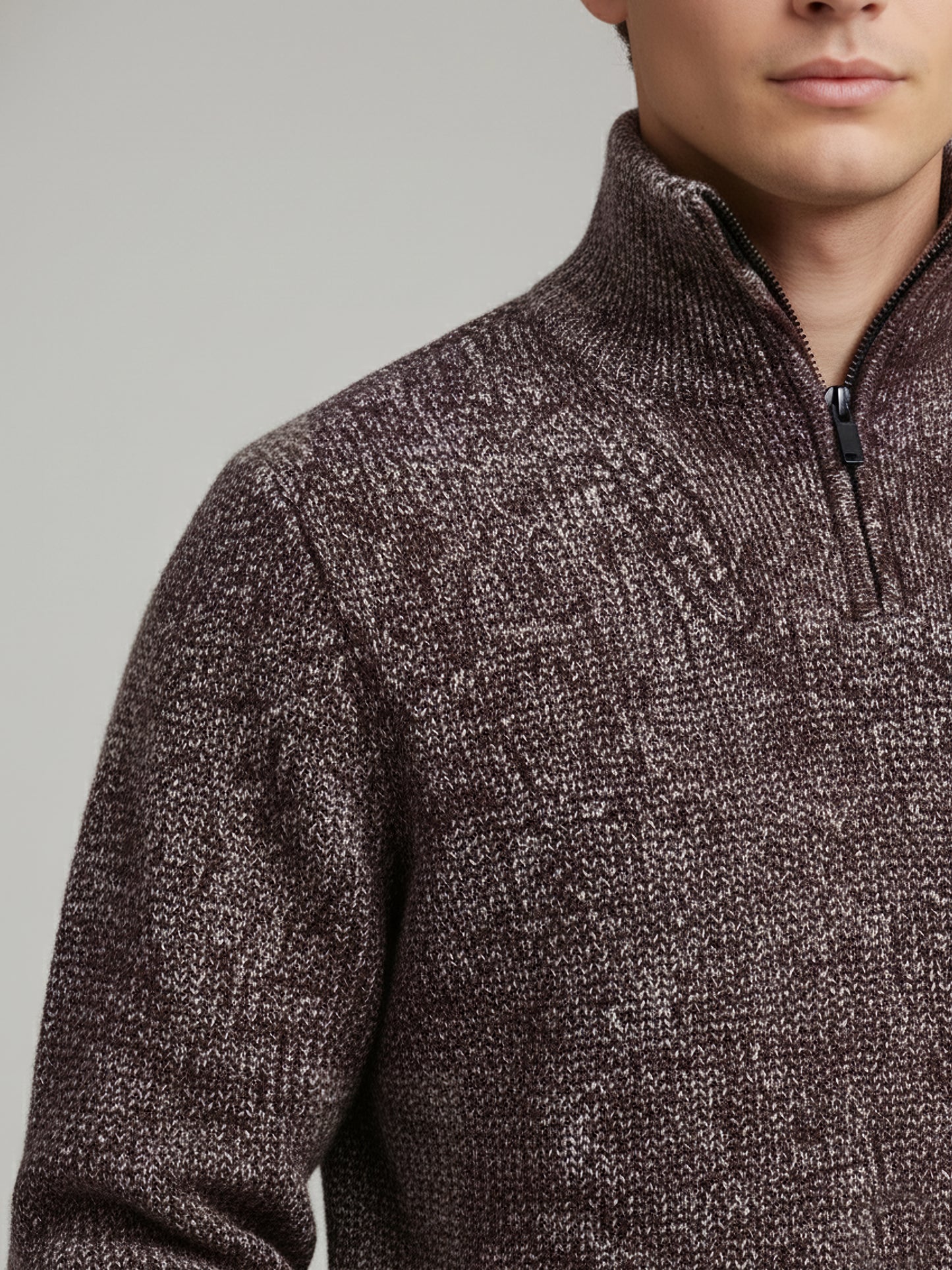 Celio* Men Brown Colourblocked Regular Fit Cotton Sweaters